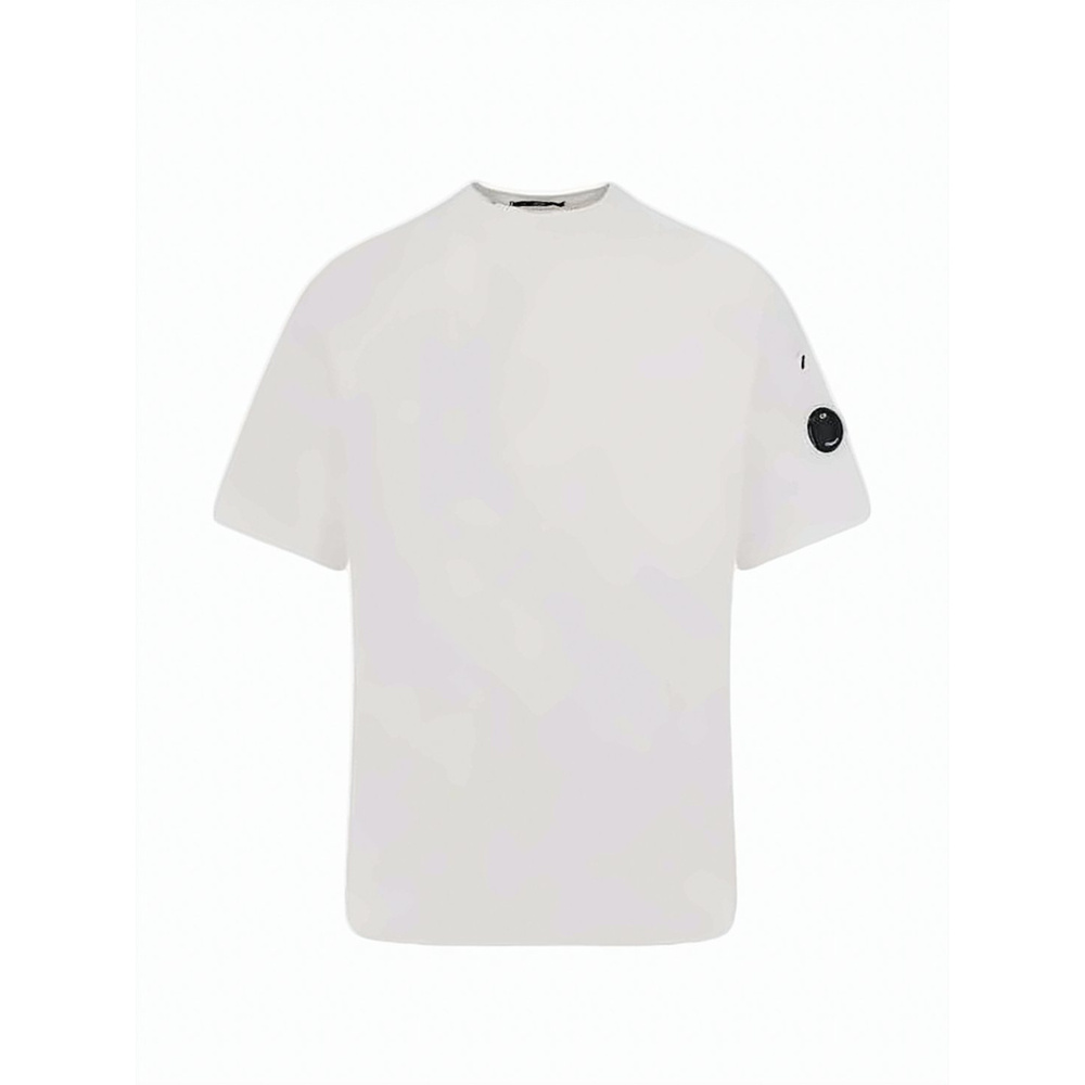 C.P. COMPANY Short-Sleeve Cotton Sweatshirt with Logo Patch